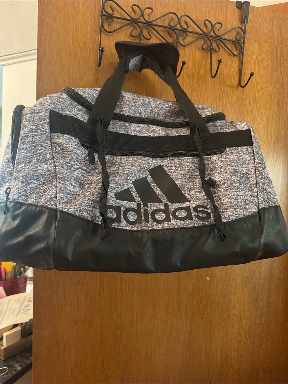 adidas Gray & Black Athletic Duffel Bag